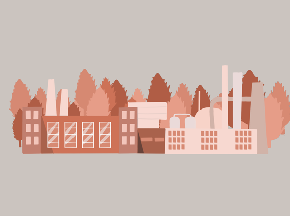 Illustrerad fabrik