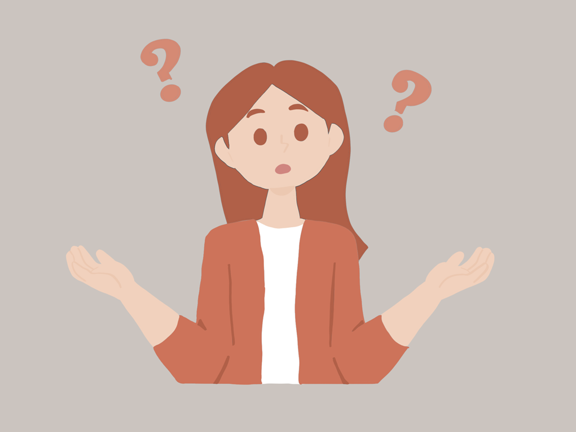 Illustration av frågande kvinna
